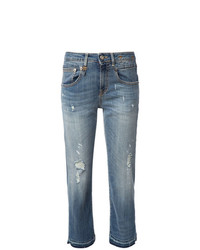 blaue Jeans mit Destroyed-Effekten von R13