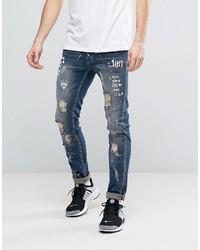 blaue Jeans mit Destroyed-Effekten von Reason