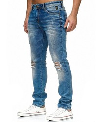 blaue Jeans mit Destroyed-Effekten von Redbridge