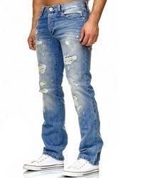 blaue Jeans mit Destroyed-Effekten von Redbridge