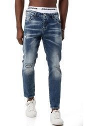 blaue Jeans mit Destroyed-Effekten von Redbridge