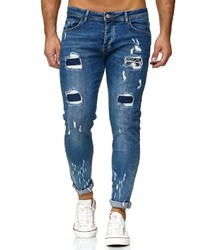 blaue Jeans mit Destroyed-Effekten von Redbridge