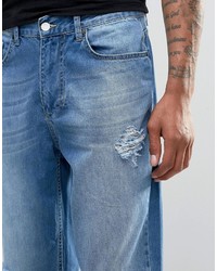 blaue Jeans mit Destroyed-Effekten von Religion