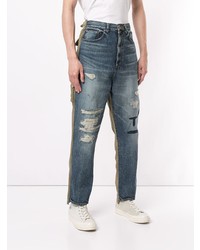 blaue Jeans mit Destroyed-Effekten von Maison Mihara Yasuhiro