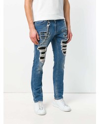 blaue Jeans mit Destroyed-Effekten von Philipp Plein