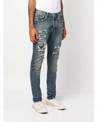 blaue Jeans mit Destroyed-Effekten von purple brand