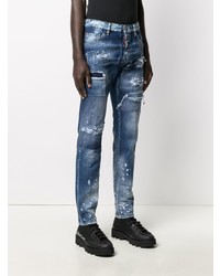 blaue Jeans mit Destroyed-Effekten von DSQUARED2