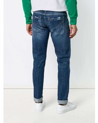 blaue Jeans mit Destroyed-Effekten von Dondup