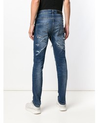 blaue Jeans mit Destroyed-Effekten von Philipp Plein