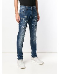 blaue Jeans mit Destroyed-Effekten von Philipp Plein