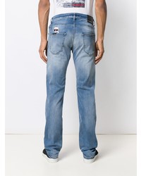 blaue Jeans mit Destroyed-Effekten von Karl Lagerfeld