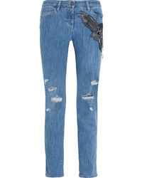 blaue Jeans mit Destroyed-Effekten von Roberto Cavalli