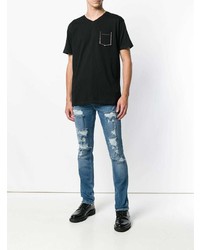 blaue Jeans mit Destroyed-Effekten von Philipp Plein