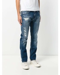 blaue Jeans mit Destroyed-Effekten von 7 For All Mankind