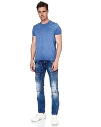 blaue Jeans mit Destroyed-Effekten von RUSTY NEAL