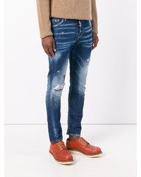 blaue Jeans mit Destroyed-Effekten von DSQUARED2