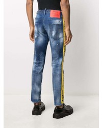 blaue Jeans mit Destroyed-Effekten von DSQUARED2