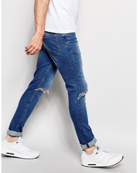 blaue Jeans mit Destroyed-Effekten von Hype