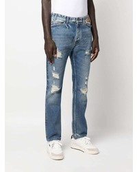 blaue Jeans mit Destroyed-Effekten von Palm Angels