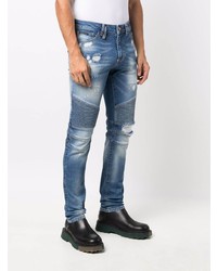 blaue Jeans mit Destroyed-Effekten von Philipp Plein