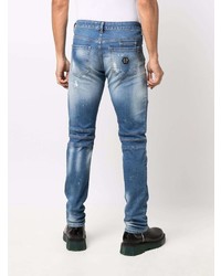 blaue Jeans mit Destroyed-Effekten von Philipp Plein