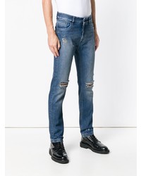blaue Jeans mit Destroyed-Effekten von Fendi