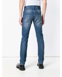 blaue Jeans mit Destroyed-Effekten von Fendi