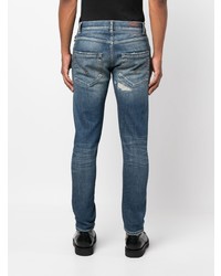 blaue Jeans mit Destroyed-Effekten von Dondup