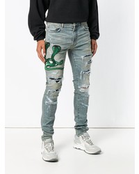 blaue Jeans mit Destroyed-Effekten von Amiri