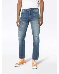 blaue Jeans mit Destroyed-Effekten von VISVIM