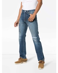 blaue Jeans mit Destroyed-Effekten von VISVIM