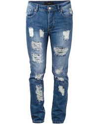 blaue Jeans mit Destroyed-Effekten von Stampd