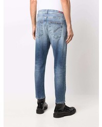 blaue Jeans mit Destroyed-Effekten von Dondup