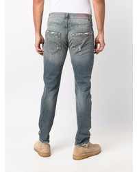 blaue Jeans mit Destroyed-Effekten von Dondup