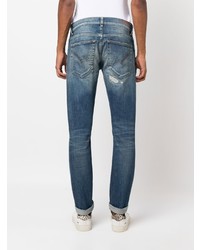 blaue Jeans mit Destroyed-Effekten von Dondup