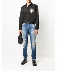 blaue Jeans mit Destroyed-Effekten von Just Cavalli