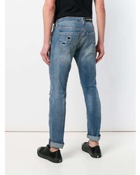 blaue Jeans mit Destroyed-Effekten von Philipp Plein