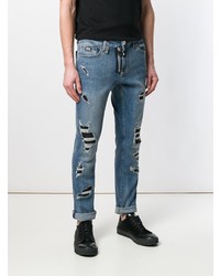 blaue Jeans mit Destroyed-Effekten von Philipp Plein