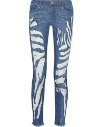 blaue Jeans mit Destroyed-Effekten von Topshop