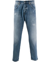 blaue Jeans mit Destroyed-Effekten von Two Denim