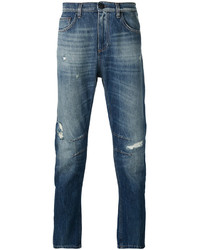 blaue Jeans mit Destroyed-Effekten von Versace