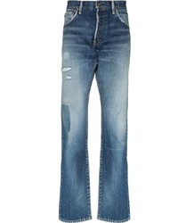 blaue Jeans mit Destroyed-Effekten von VISVIM