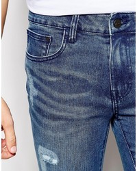 blaue Jeans mit Destroyed-Effekten von WÅVEN