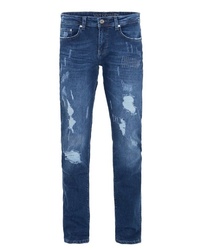 blaue Jeans mit Destroyed-Effekten von WAY OF GLORY