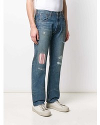 blaue Jeans mit Destroyed-Effekten von Junya Watanabe MAN