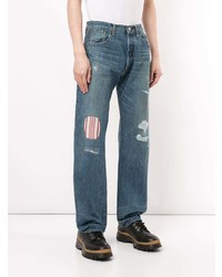 blaue Jeans mit Destroyed-Effekten von Junya Watanabe MAN