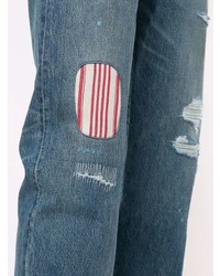 blaue Jeans mit Destroyed-Effekten von Junya Watanabe MAN