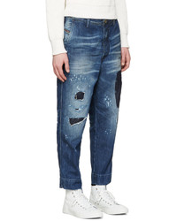 blaue Jeans mit Flicken von Diesel