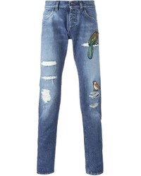 blaue Jeans mit Flicken von Dolce & Gabbana
