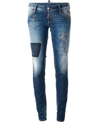 blaue Jeans mit Flicken von Dsquared2